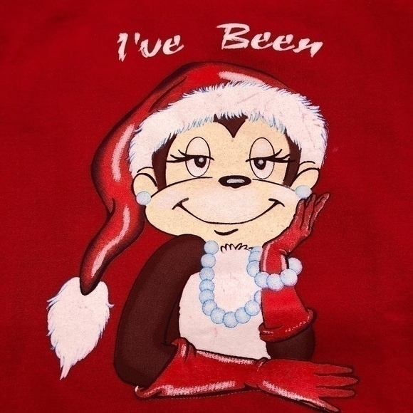 Curious George Christmas Naughty Sweatshirt! - Picture 5 of 8